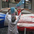Weapons being placed, National Museum, Auckland